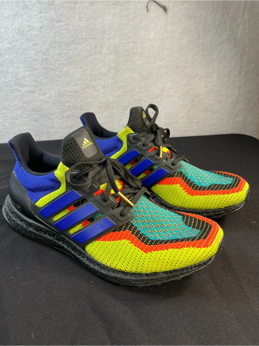 adidas Men’s Multicolor Knit Running Sneakers - Yellow, Blue, Red, Teal